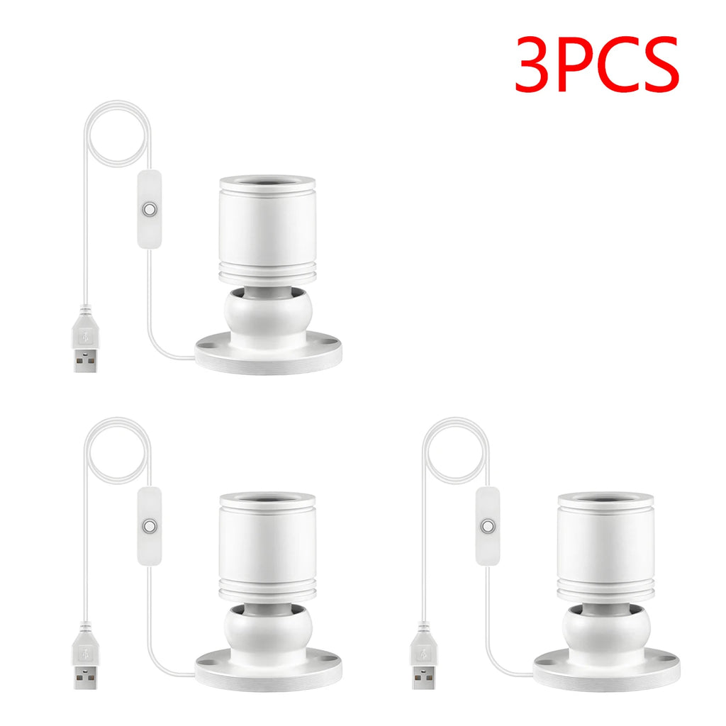 5V LED Spotlight 1W High Quality Aluminum Shell Ceiling Wall Lamp for Living Room Cabinet,USB Ports for Power Bank/Computer/TV Oasis Select 3PCS White Shell Blue Lihgt