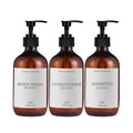 500ml Shampoo & Conditioner Pump Dispenser Bottles – 3 Pack Pump Dispenser Bottles Oasis Select Brown