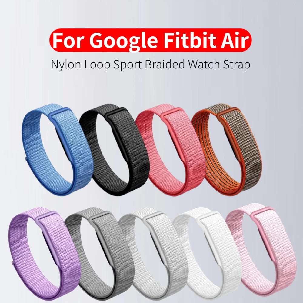 Nylon Loop Braided Watch Strap for Google Fitbit Air Comfort Breathable Sweat Resistant Replacement Band Fitness Watch Strap Oasis Select