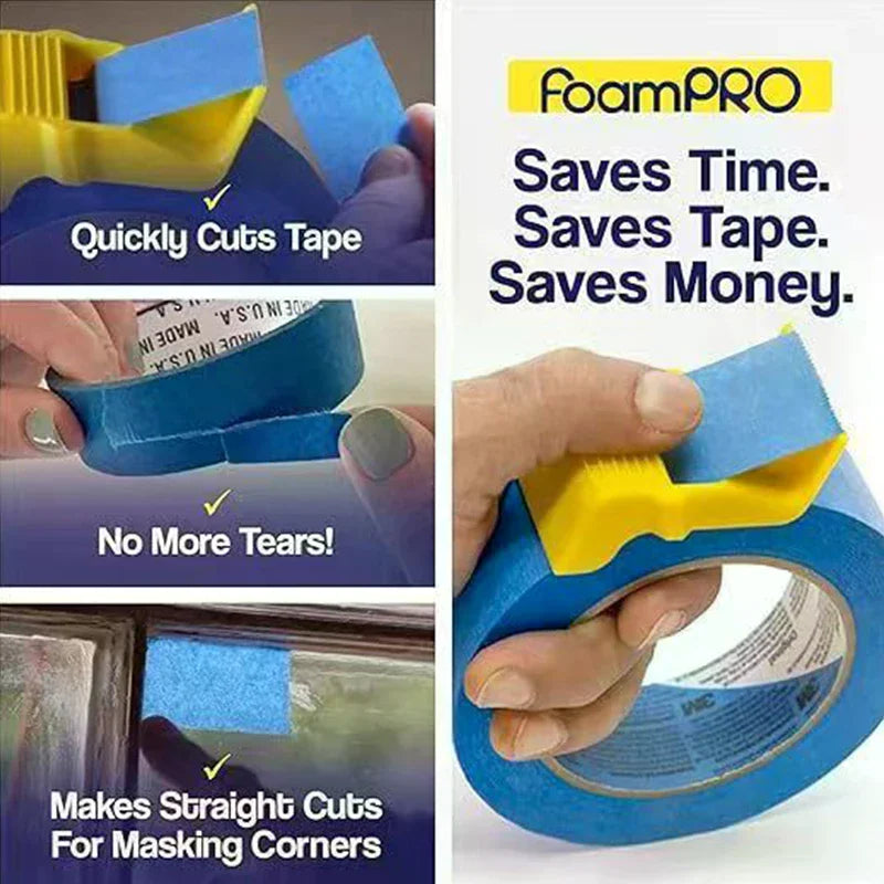 3pc Tape Dispenser With Cutter For Painting Accessories Effortless Tape Cutting Multi Size Packer Divider Work Efficiency Tool Oasis Select