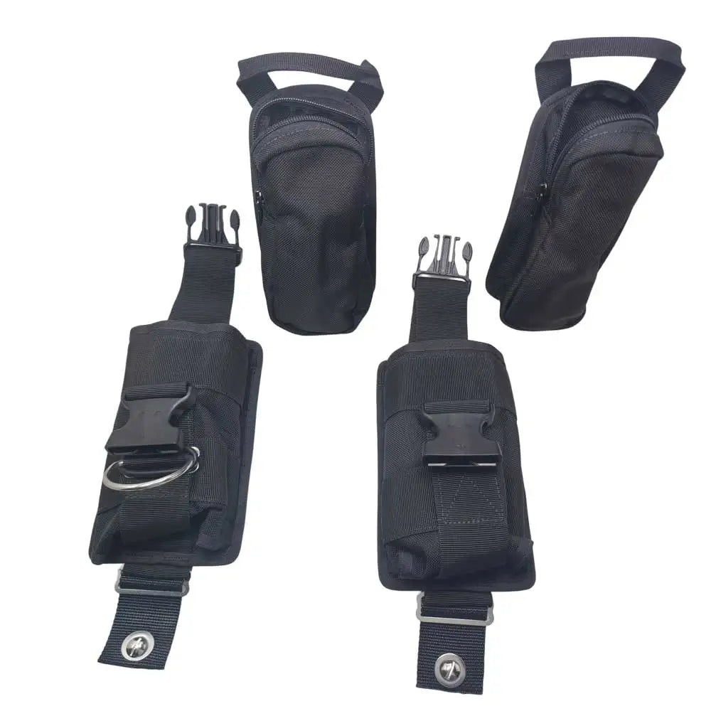 2-Pack 10LBS Technical Diving Sidemount Weight Pockets with 2 Hand-Pull Lead Shot Inner Bags BCD Quick Release Dump Pouches Oasis Select