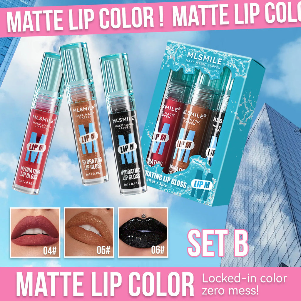 MLSMILE Pearl Lip Gloss – Matte Velvet, Waterproof, Long Lasting