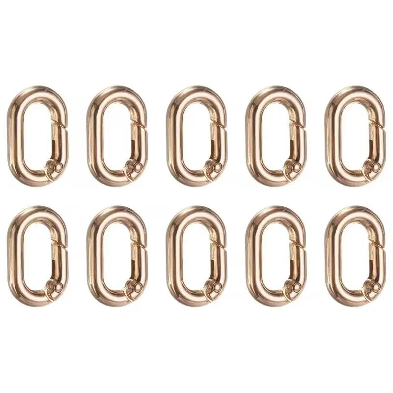 10Pcs Oval Spring Buckle Metal Alloy Design for Bag Strap Keychain Lanyard Adjustment Fastener Accessory Supplies Oasis Select A1