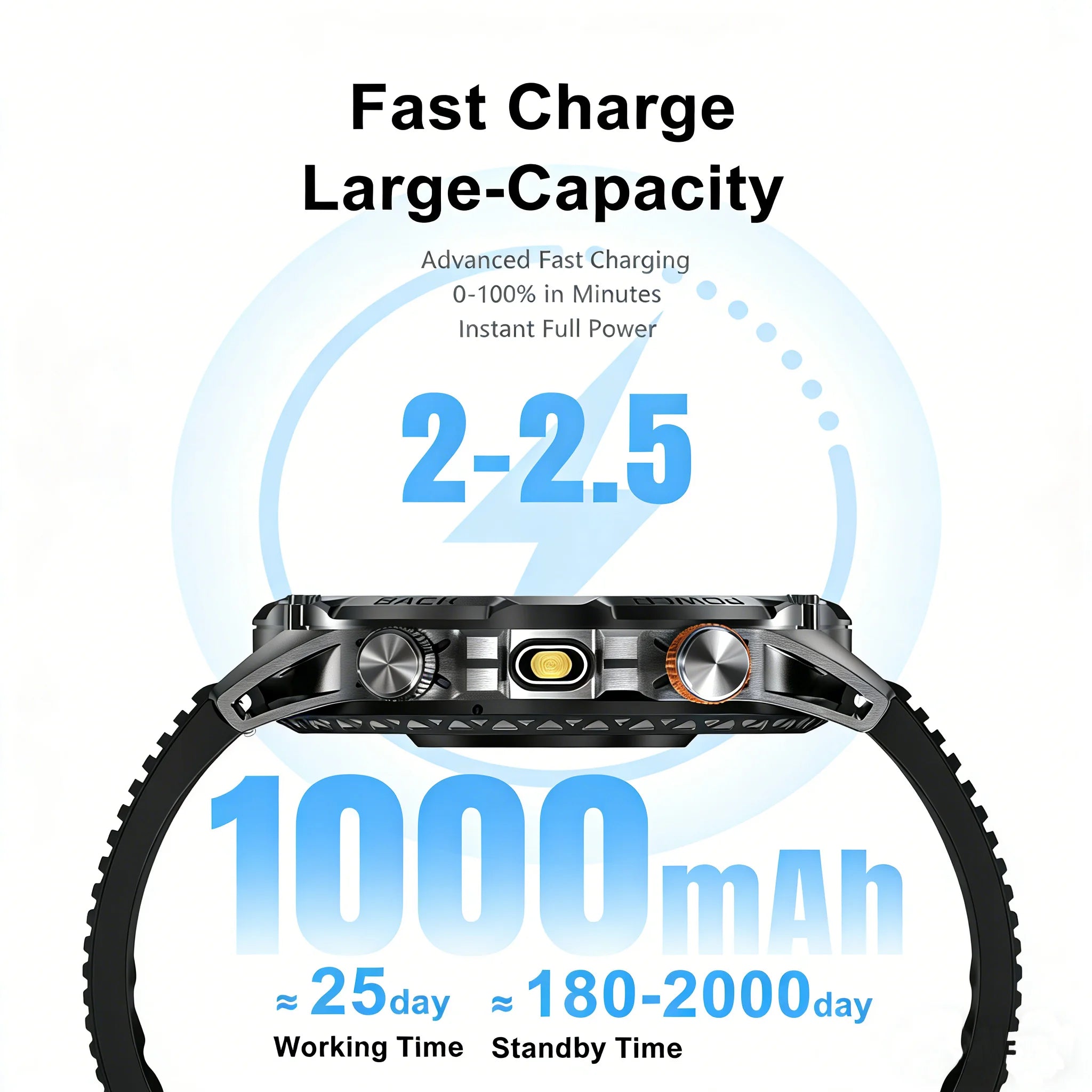DAORKOW YK16 Smart Watch – 1000mAh, 100+ Sports & BT Calls