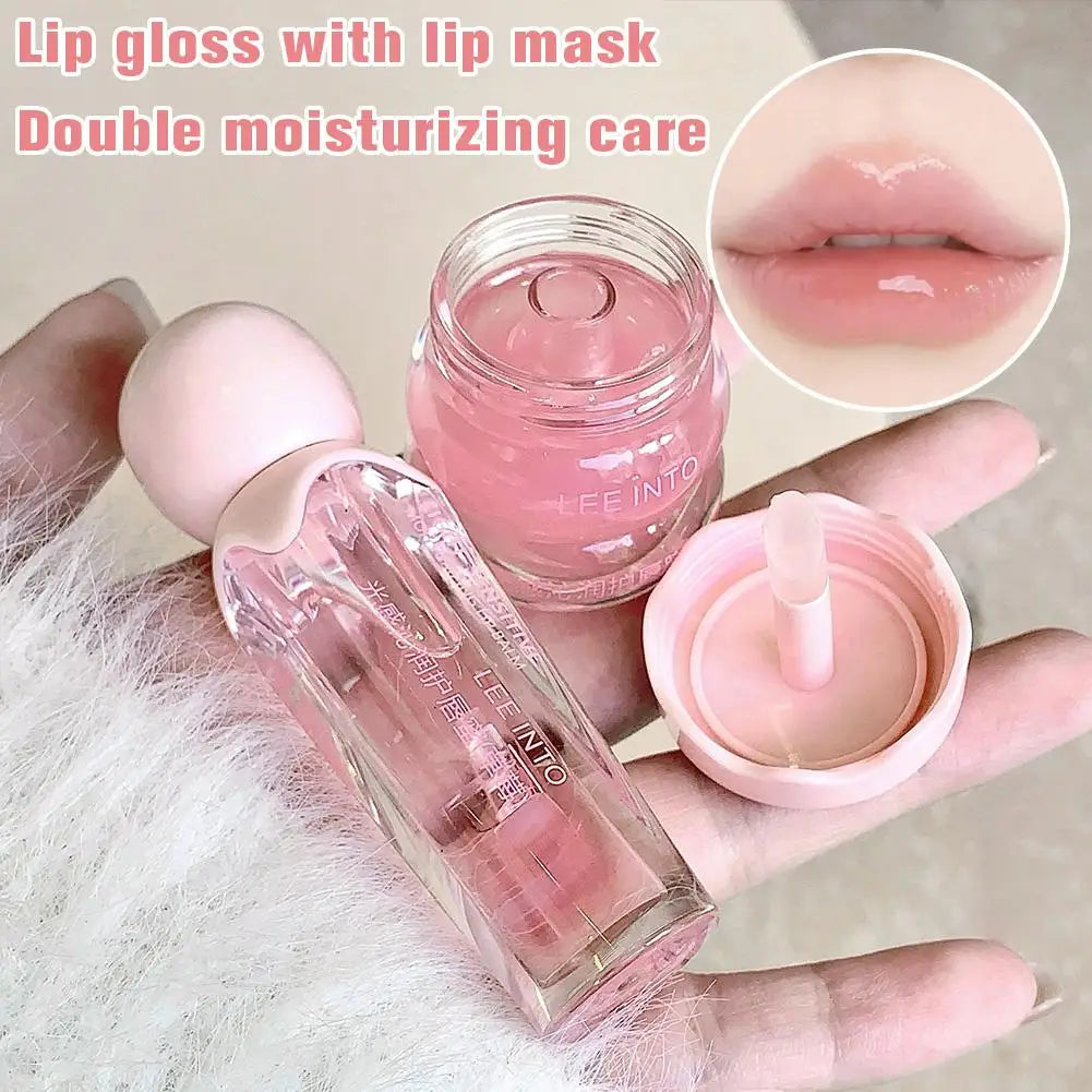 Hydrating Lip Glow Oil Lip Mask Set Cute Glossy Shine Long-Lasting Moisturizing Fruit Lip Gloss Lip Balm Nourish Lip Care Makeup Oasis Select