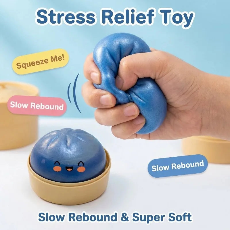 Creative Children Play Toy Simulated Steamed Bun Jelly Slow Rebound Feature Cute Look For Daily Stress Relief And Decoration Oasis Select