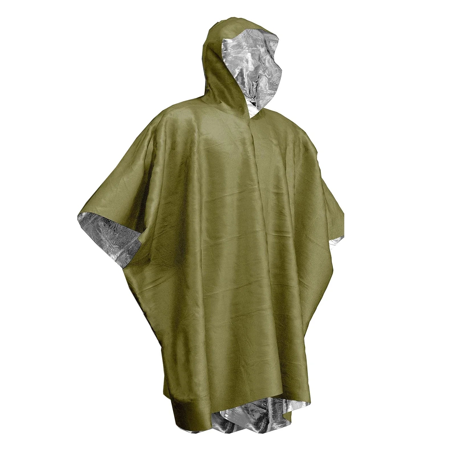 Emergency Raincoat Poncho Waterproof Rainwear Blanket Survival Camping Equipment Cold Insulation Rainwear Camping Equipment Oasis Select green