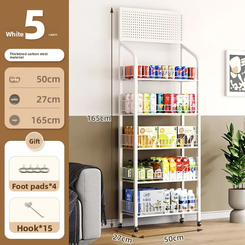 Multi-layer removable supermarket snack shelves cart convenience store checkout page home storage shelves Oasis Select 5-50CM white