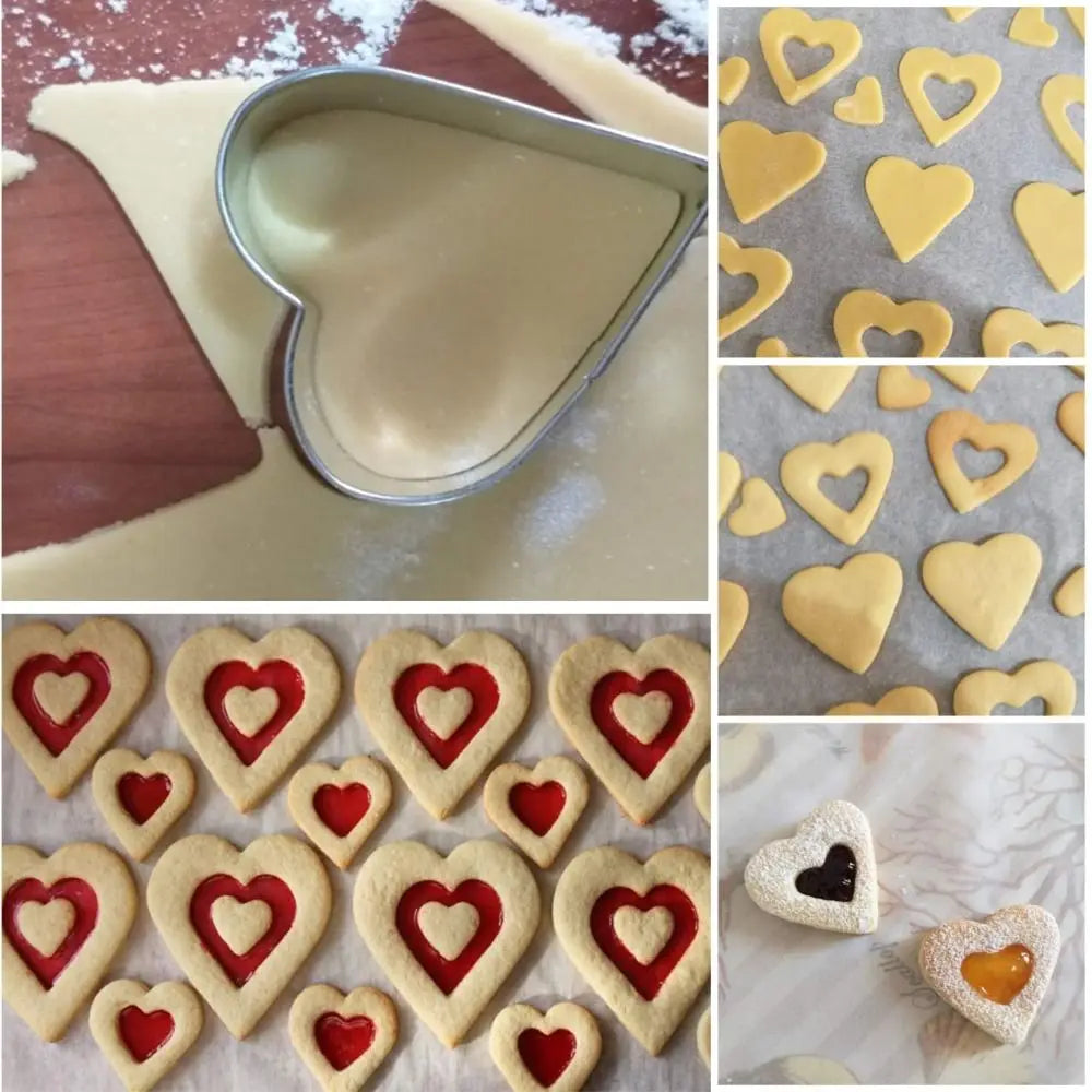 5Pcs Stainless Steel Heart Cookie Cutter Set Multiple Sizes Rust-Resistant Heart Shaped Cookie Cutters Heart Shaped Baking Tools Oasis Select