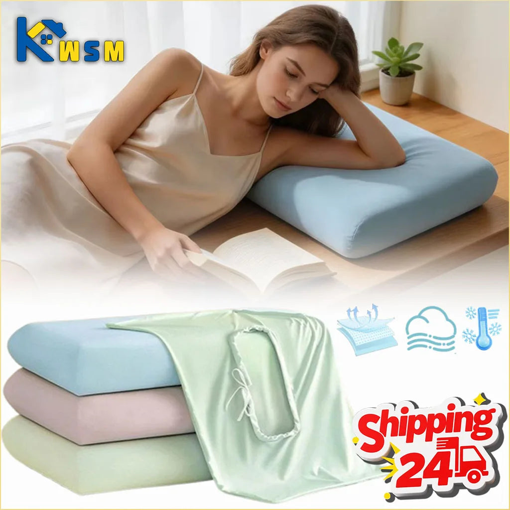 1-10PCS Ice Silk Cooling Pillowcase for Memory Universal Inner Cover Summer Breathable Soft Durable Cold Feeling Washable Oasis Select