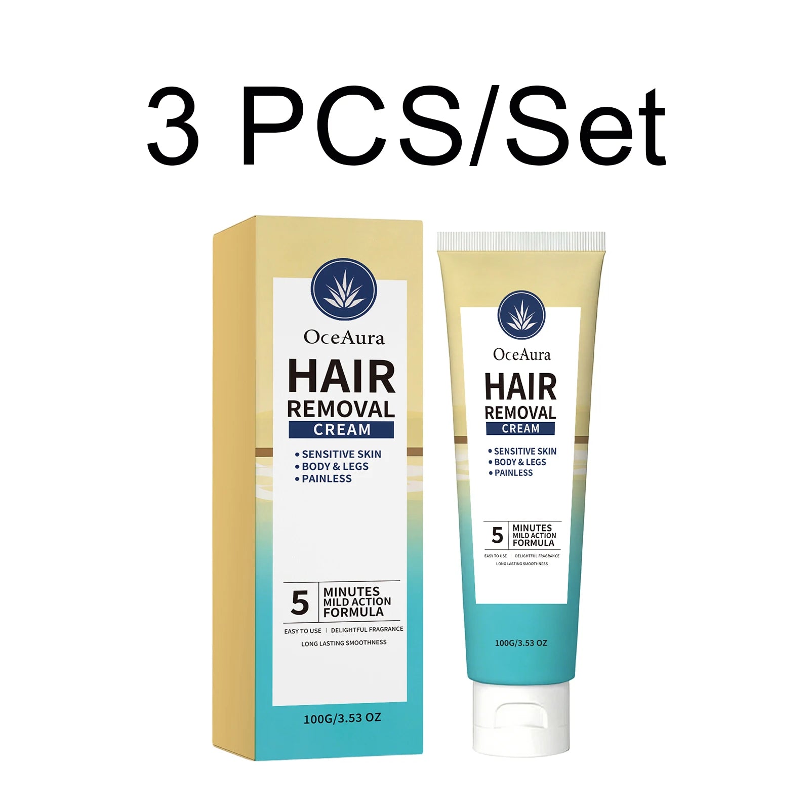 New 2026 Body Hair Removal Cream For Underarm Leg Arm Hair Growth Inhibitor Painless Shea Butter Hydrating Depilatory Cream 100g Oasis Select 3 PCS