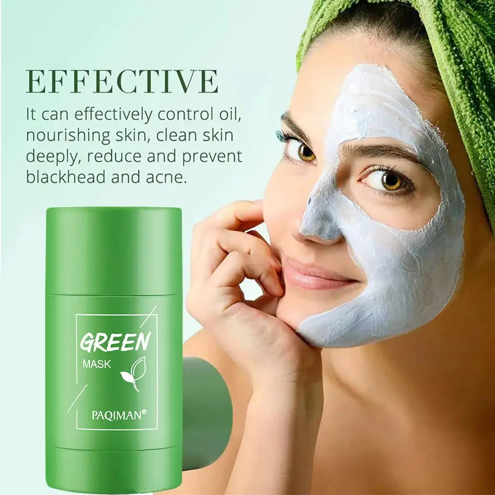 Green Tea Mask Face Clean Cleansing Stick Mask Face Deep Moisturizing Shrink Pores Blackhead Acne Facial Skin Care Oasis Select