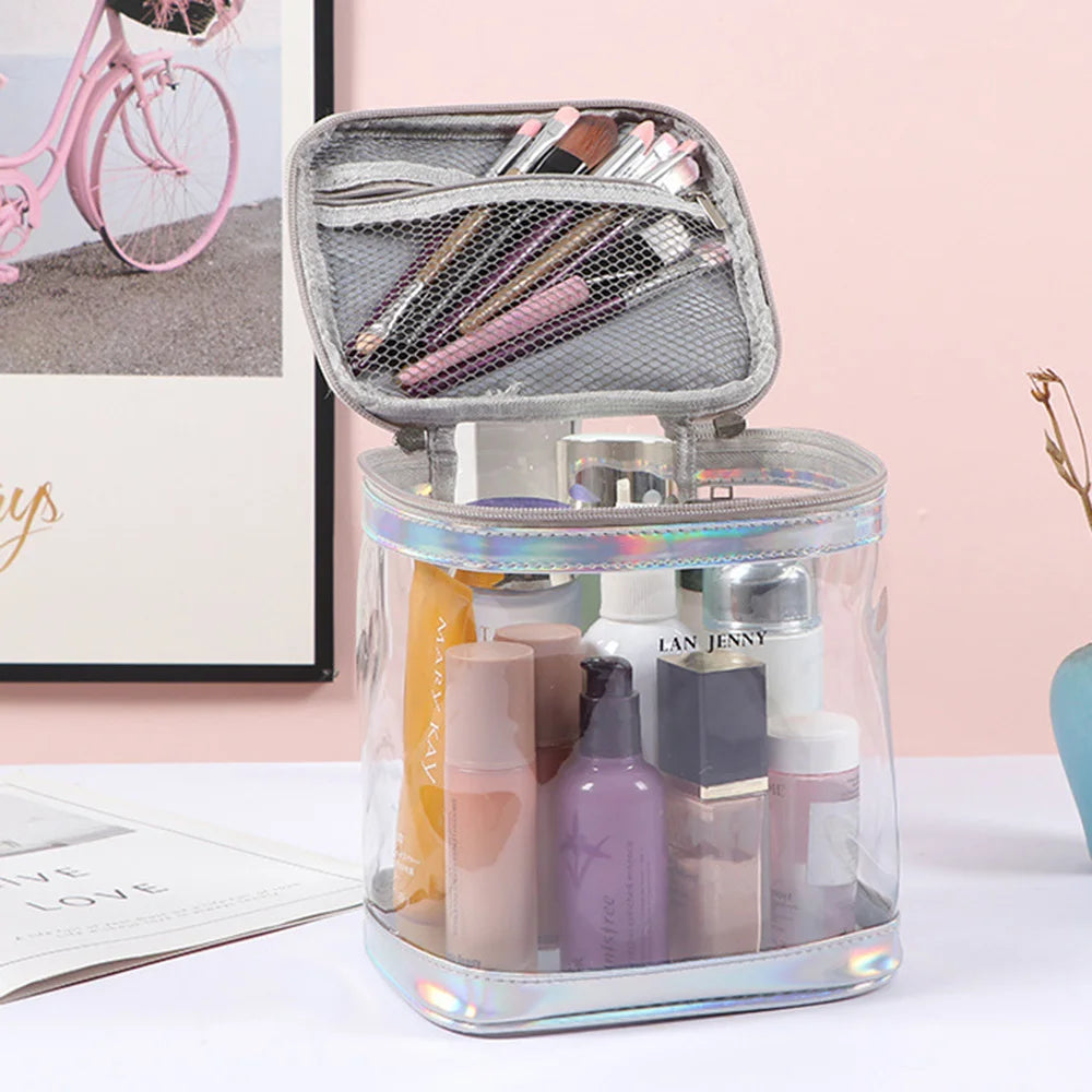 Clear PVC Makeup Bag – Large Travel Toiletry Organizer