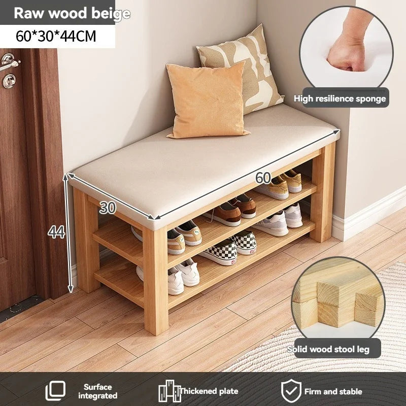 Shoe changing stool at the entrance, shoe wearing stool at the entrance, integrated seating stool, soft bag shoe rack, and seate Oasis Select 60cmB model