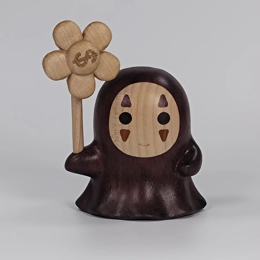 Solid Wood Creative Totoro Windmill Faceless Male Ornament Couple Gift Living Room Decoration Cartoon Music Box Birthday Gift Oasis Select 7cm 5