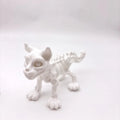 Halloween Gothic Skeleton Cat Figurine, Movable Skull Head Design Spooky Party Home Decor, Creative Collectible Art Ornament Oasis Select WHITE