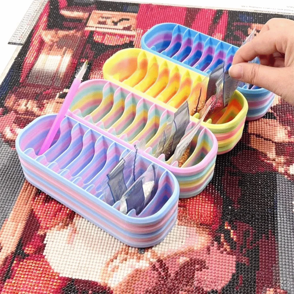 10-Grid Diamond Art Bead Storage Box | Gradient Organizer