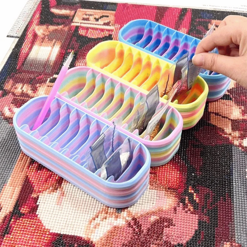 10-Grid Diamond Art Bead Storage Box | Gradient Organizer Craft Bead Organizer Oasis Select