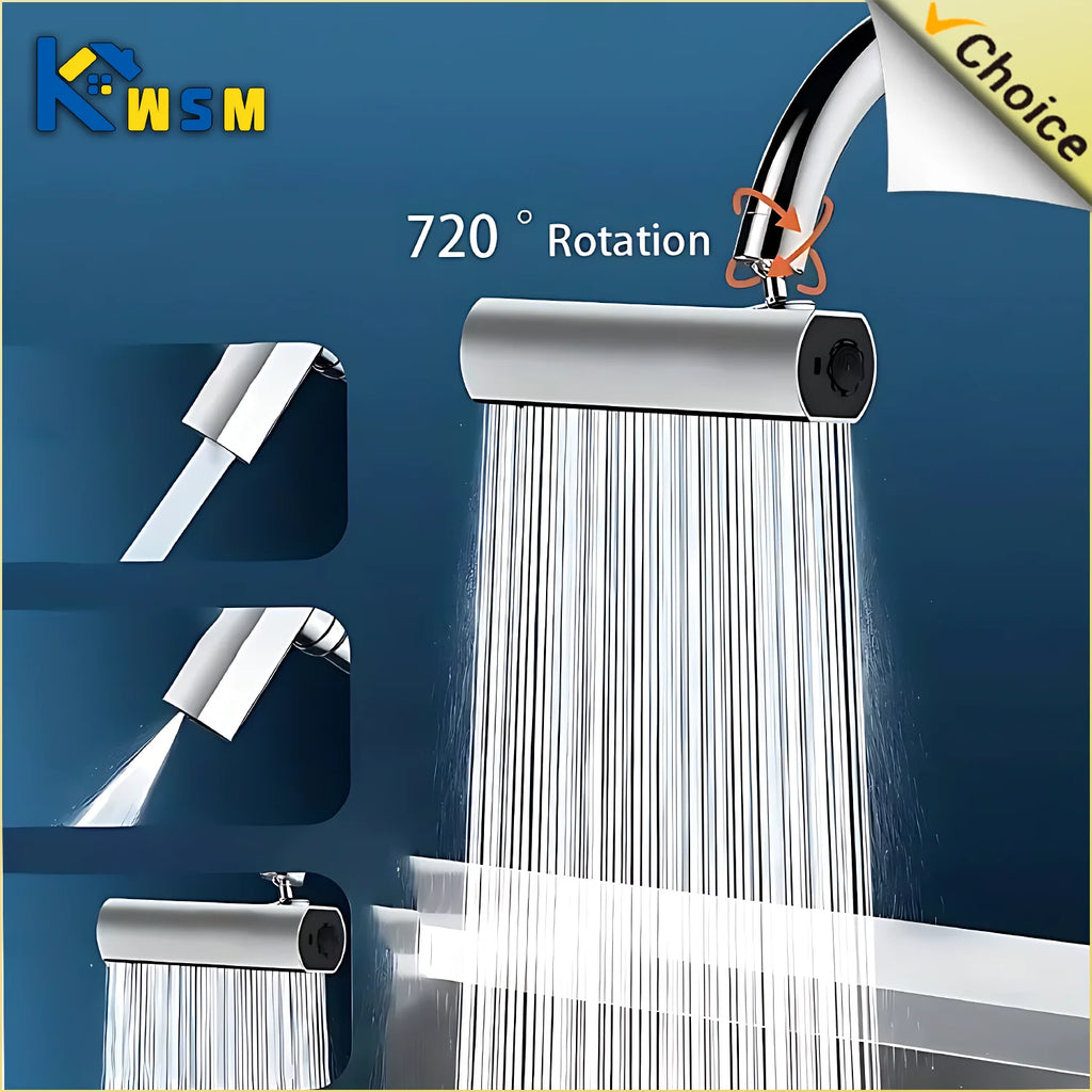 Swivel Waterfall Faucet Four-speed Adjustable Faucet Multifunction Swivel Faucet Kitchen Bathroom Basin Splash Spout Oasis Select