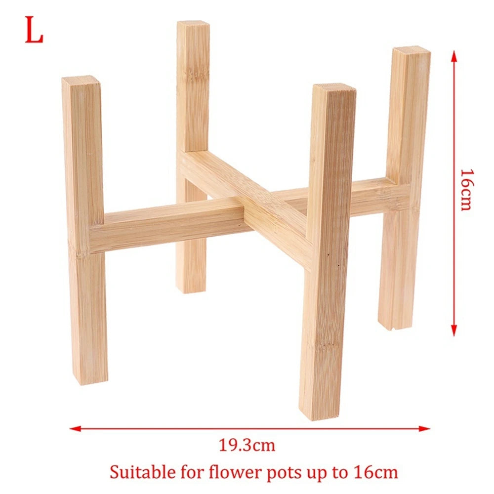 Indoor Free Standing Planter Display Garden Bonsai Holder Flower Pot Trays Wood Rack Plant Stand Shelf Oasis Select L