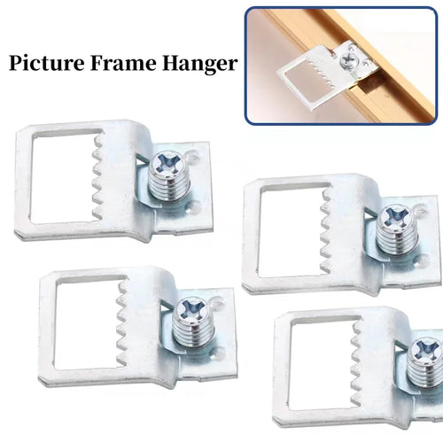 10PCS Picture Frame Hanger Wall Photo Mirror Frame Back Board Hook Saw Tooth Hidden Hanger Hook with screw for Home Hardware Oasis Select Default Title