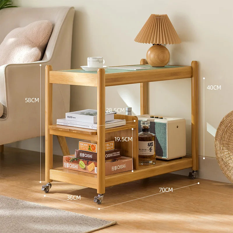 Medieval removable trolley storage rack, bedside table, living room, sofa side, tea table, food storage rack Oasis Select primary color