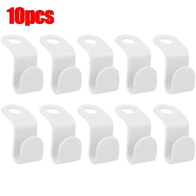 10-50pc Multi Functional Wardrobe Hanger Hook, Hat Hook, Plastic Wardrobe Stacking Hanger, Bedroom Storage Wardrobe Storage Rack Oasis Select 10pcs-white