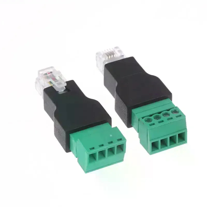 1/2Pcs 6P4C Male To 4 Pin Screw Terminal Converter RJ11 Ethernet Connector For Phone Receiver Extend Cable Adapter Oasis Select