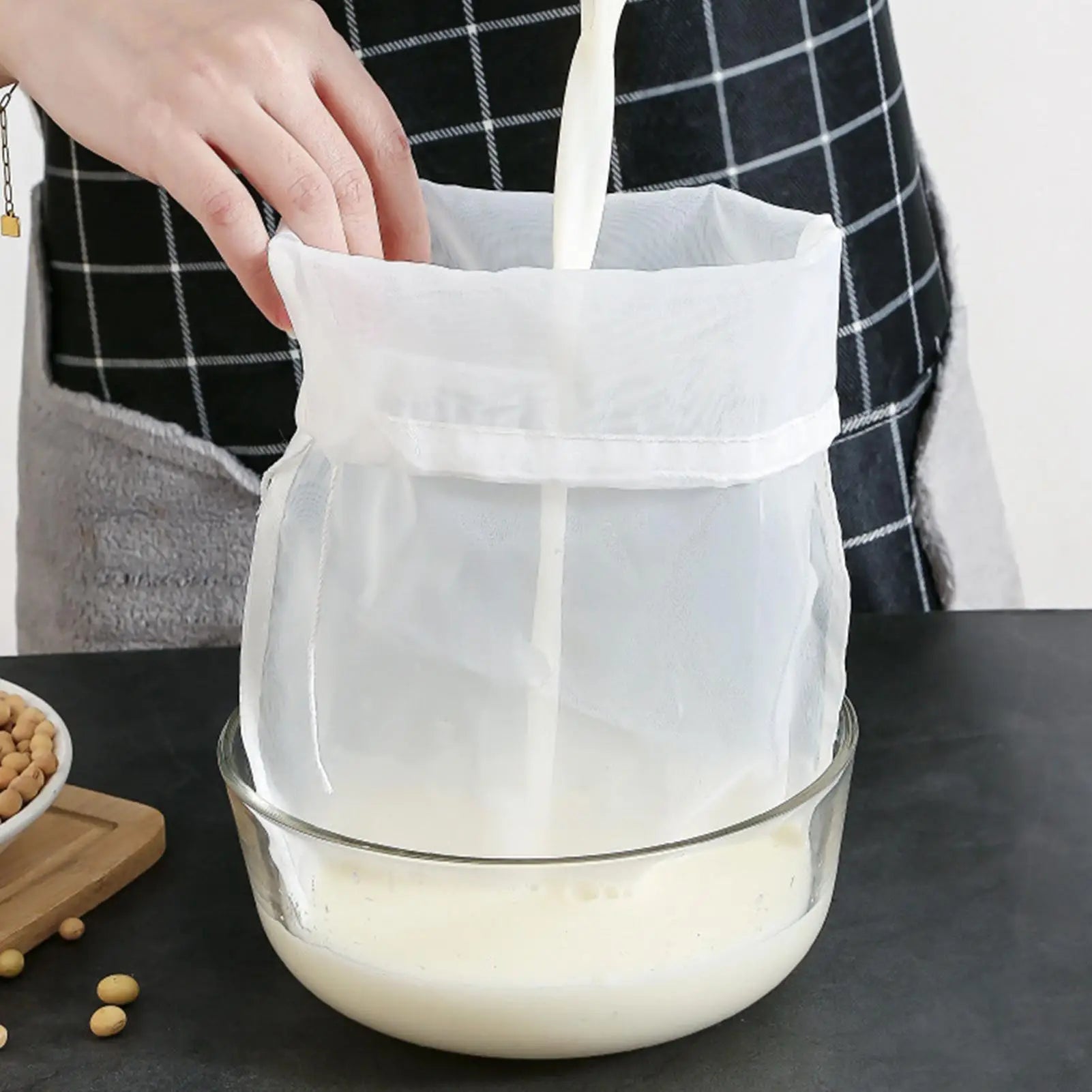 Mesh Strainer Bag 200 Mesh Filter Squeeze Water Bag Nut Milk Net Yogurt Tea Beer Food Filter Strainers Mesh Kitchen Strainer Bag Oasis Select