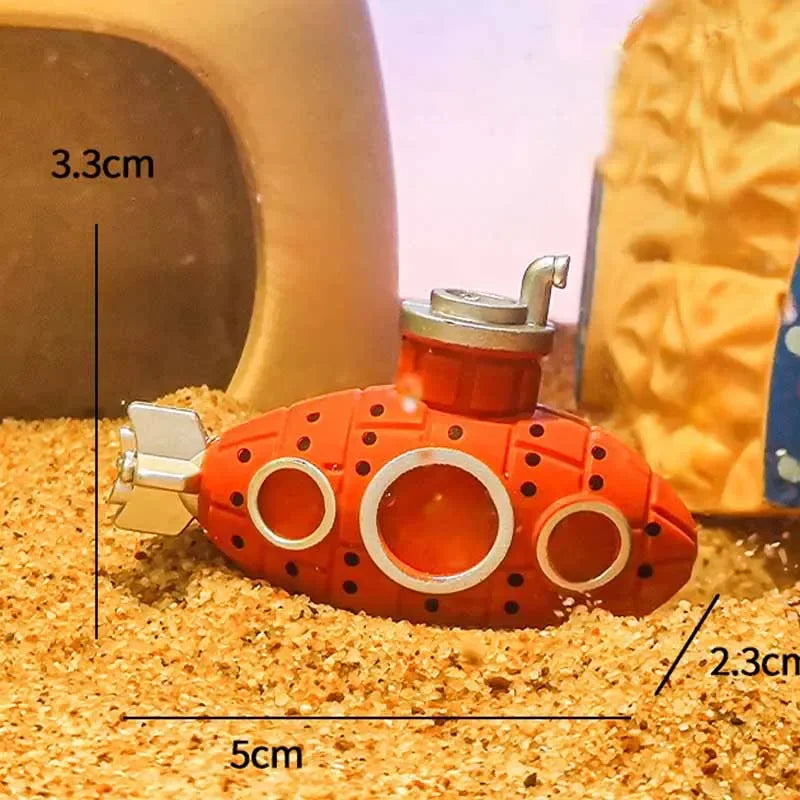 Resin Submarine Ornaments Aquarium Fish Tank Decoration Fish Shrimp Shelter Cave Landscaping Accessories for Aquarium Fish Tank Oasis Select Red mini
