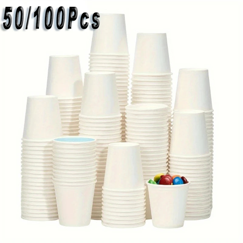 50/100PCS Disposable Small Paper Cup Tasting Cup Perfect for Coffee Candy Juice Home Supermarket Holiday Party Activities Oasis Select
