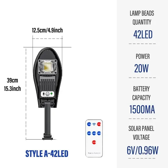 Outdoor LED Solar Lights Garden Street Light With Motion Sensor and Remote Control Waterproof Wall Light for Garage Floodlight Oasis Select W776B