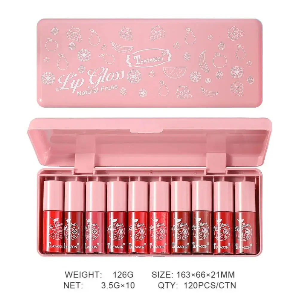 TEAYASON 10-Color Velvet Matte Lip Gloss Set – Waterproof Lip Gloss Set Oasis Select