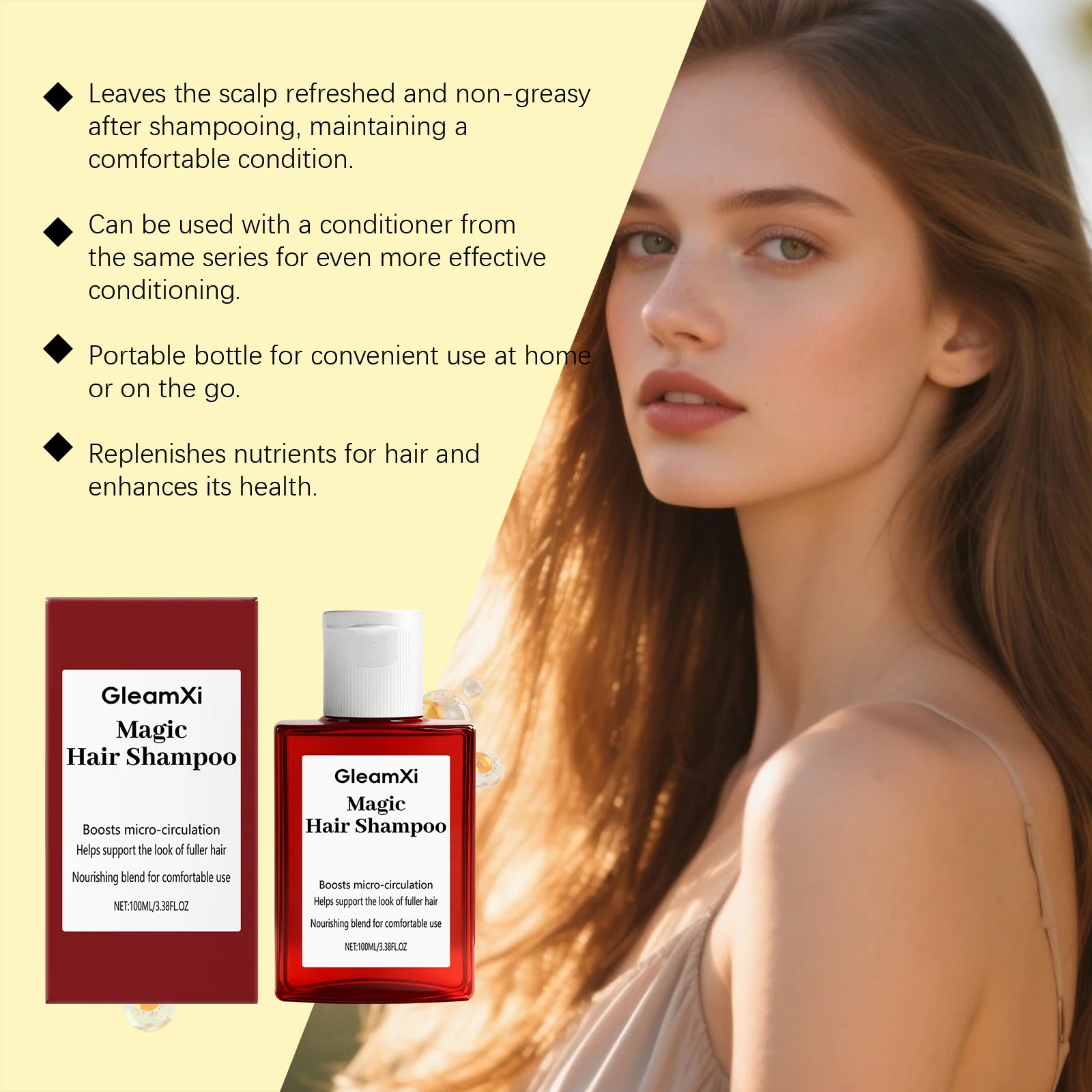 GleamXi Moisturizing and Radiant Shampoo - Refreshing and Hydrating Gentle Daily Cleansing Smooth and Voluminous Hair Care Oasis Select