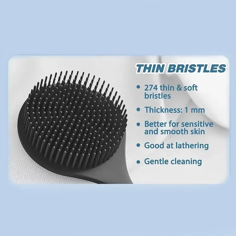 Soft Back Scrubber Brush Silicone Skin Massager Bath Shower Scrubbing Brush with Handle Body Wash Exfoliating Scrub Bath Supplie Oasis Select