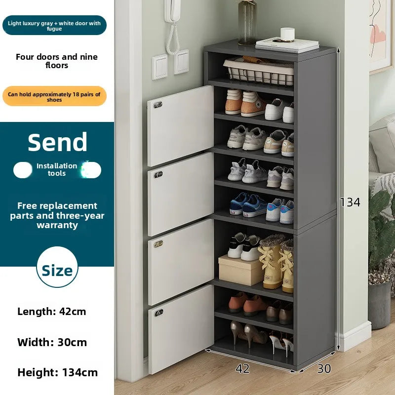 Shoe rack narrow vertical dustproof large capacity storage locker small apartment multi-layer shoe cabinet Oasis Select