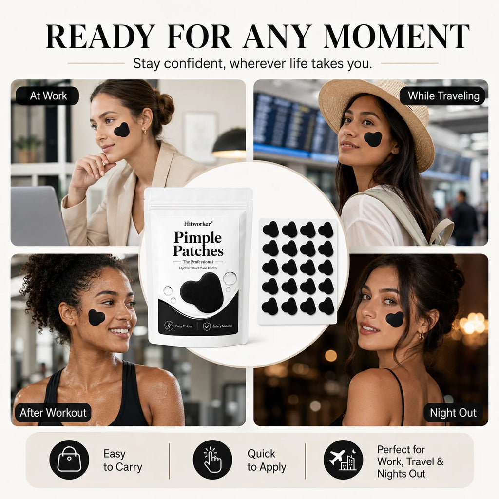 Black Hydrocolloid Pimple Patches, Cute Cloud Shape Acne Spot Stickers, Ultra-Thin Blemish Cover Patches for Daily Skincare Oasis Select