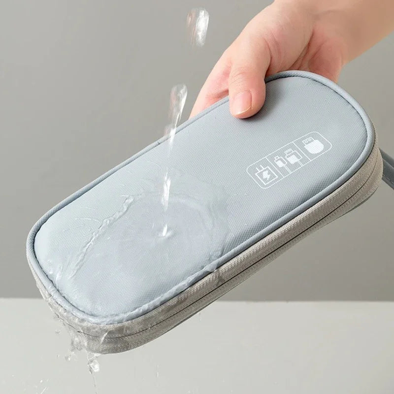 Portable Travel Accessories Organizer Pouch for Power Bank Phone Anti Shock Earbuds Case Handheld Small Electronics Storage Bag Oasis Select