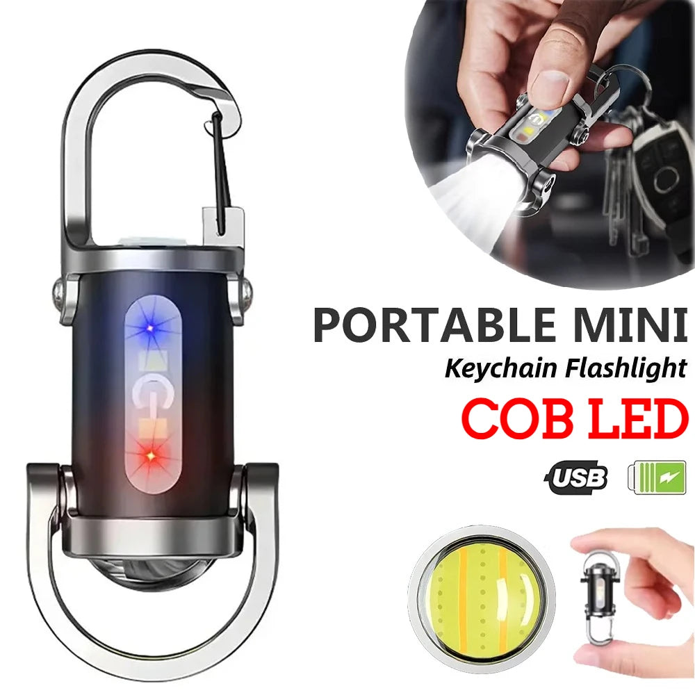 Portable Keychain Multi-Function Rechargeable Emergency Flashlight for Outdoor Mini Flashlight for Outdoor Camping Hiking Light Oasis Select