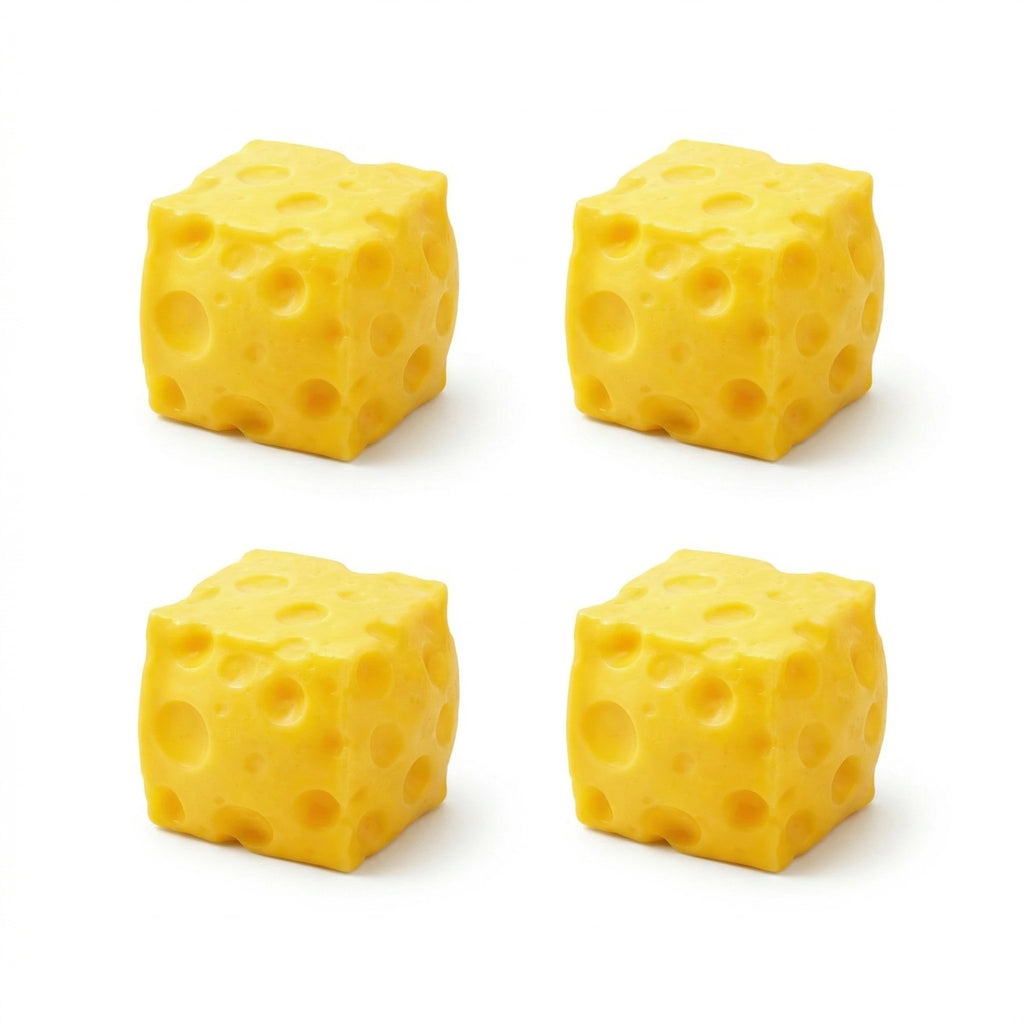Yellow Cheese Squeeze Toy Relieve Stress Soft Rubber Shapeable Squeeze Anxiety Relief Relaxation Fun Cheese Shape Toy Gifts Oasis Select 4pcs