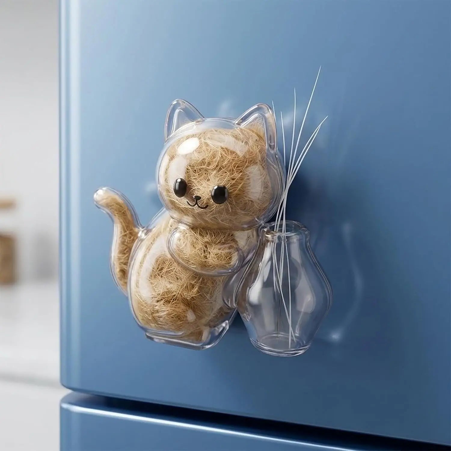 Cat Hair Whisker Keepsake Fridge Magnet Transparent Storage Capsule DIY Pet Memorial Souvenir Refrigerator Magnetic Ornament Oasis Select