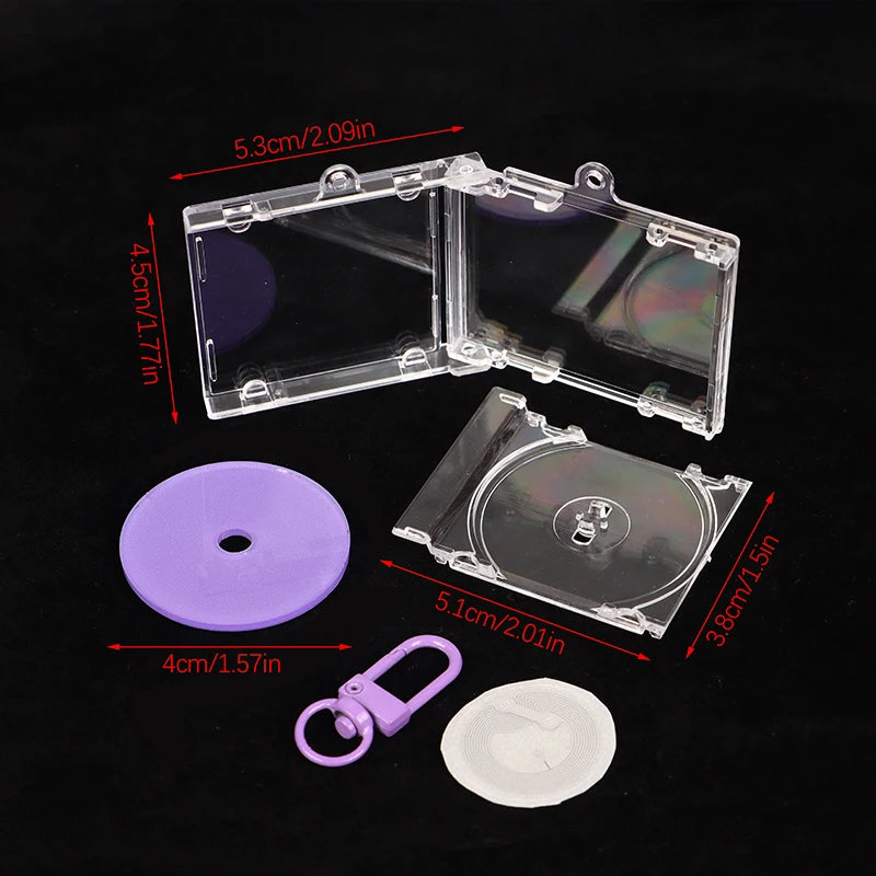 DIY Mini CD Case Keychain Pendant | Blank Album Cover Charm DIY Keychain Charm Oasis Select