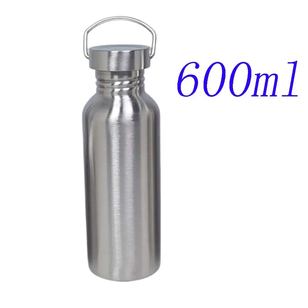 350 750ML 1000ML 304 Stainless Steel Water Bottle Single Wall Backpack Canteen for Outdoor Camping HikingCycling Fishing Travel Oasis Select 600ml