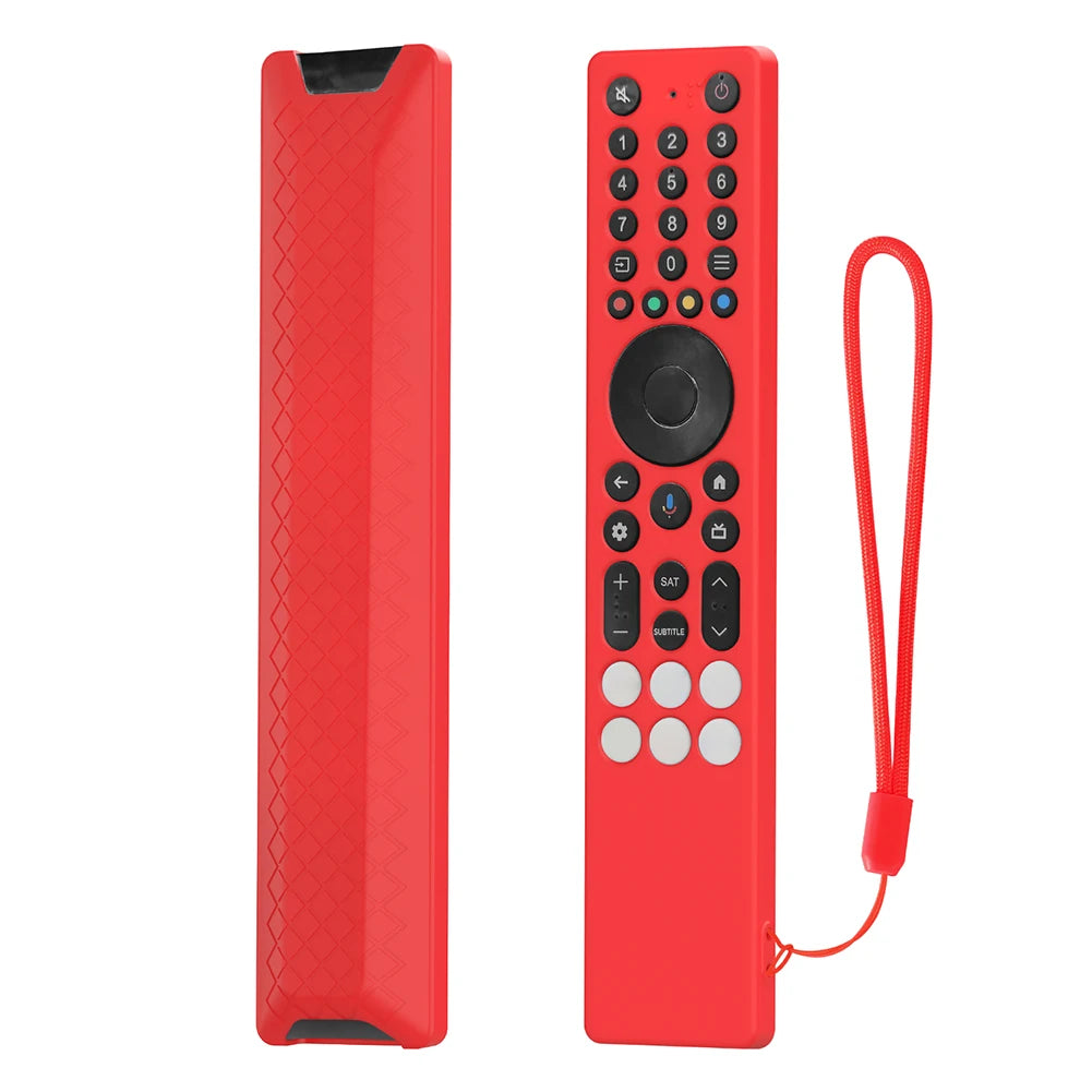 For TCL RC833A Silicone Remote Control Case with Lanyard Protective Cover Anti-Slip Drop-Proof RC Cover TV Supplies Tool Oasis Select Red China Mainland