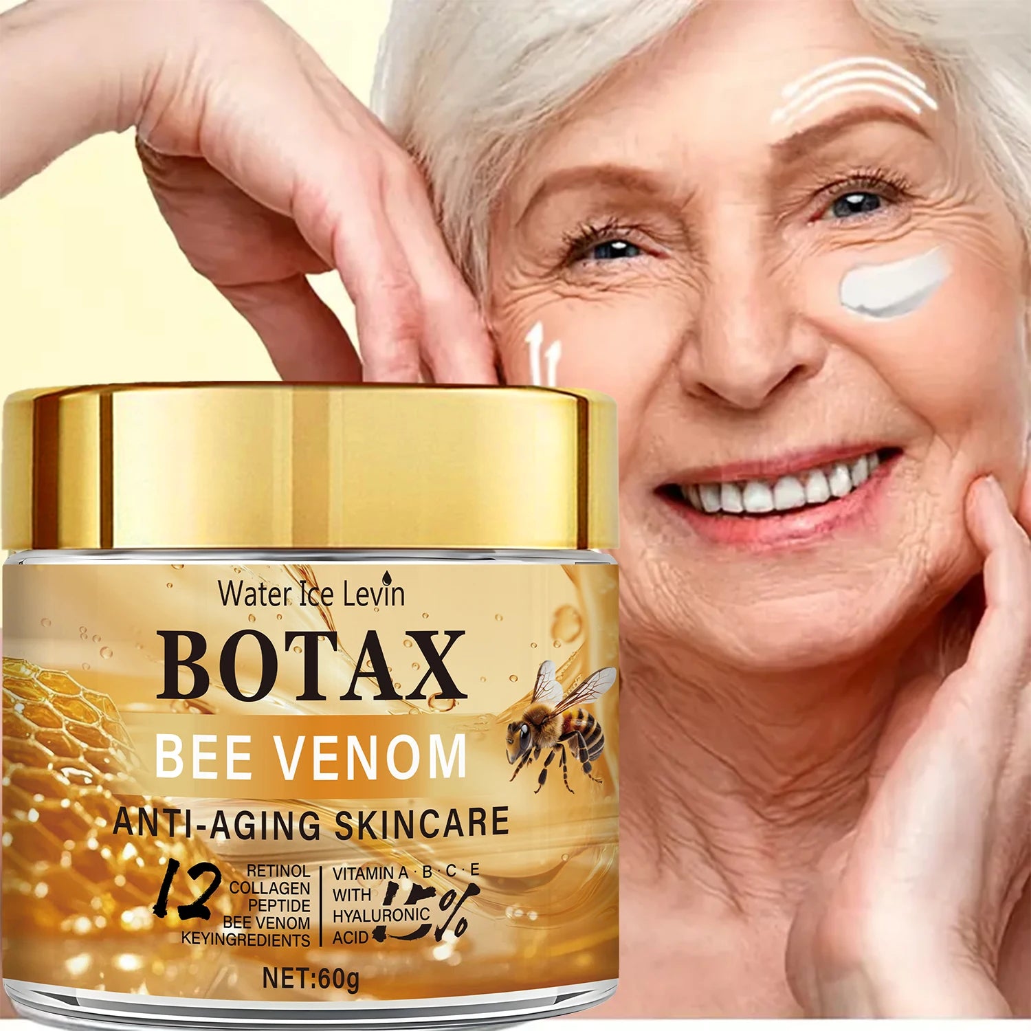 "Botax" Bee Venom Cream - Deep Wrinkle Treatment, Skin Rejuvenation & Firming Action with Collagen Water Ice Levin. 60g. Oasis Select