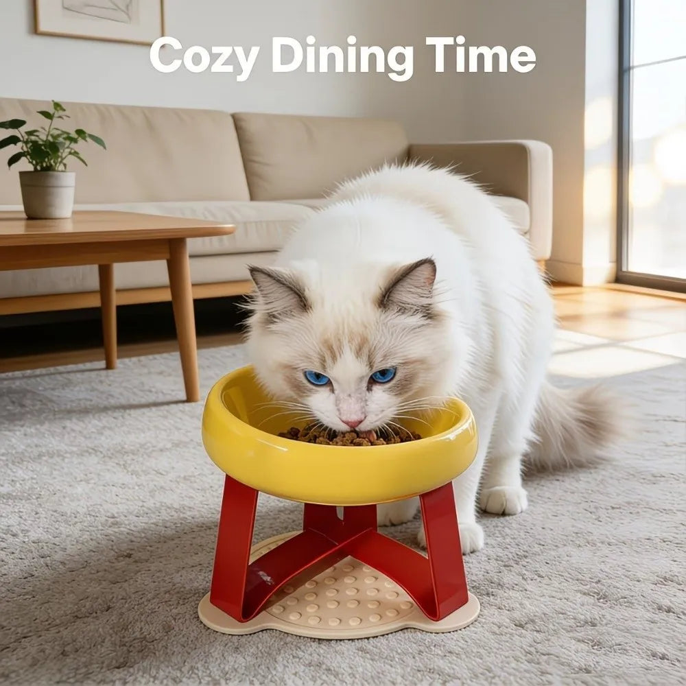 Elevated Cat Bowl – Anti-Spill Raised Pet Food Bowl