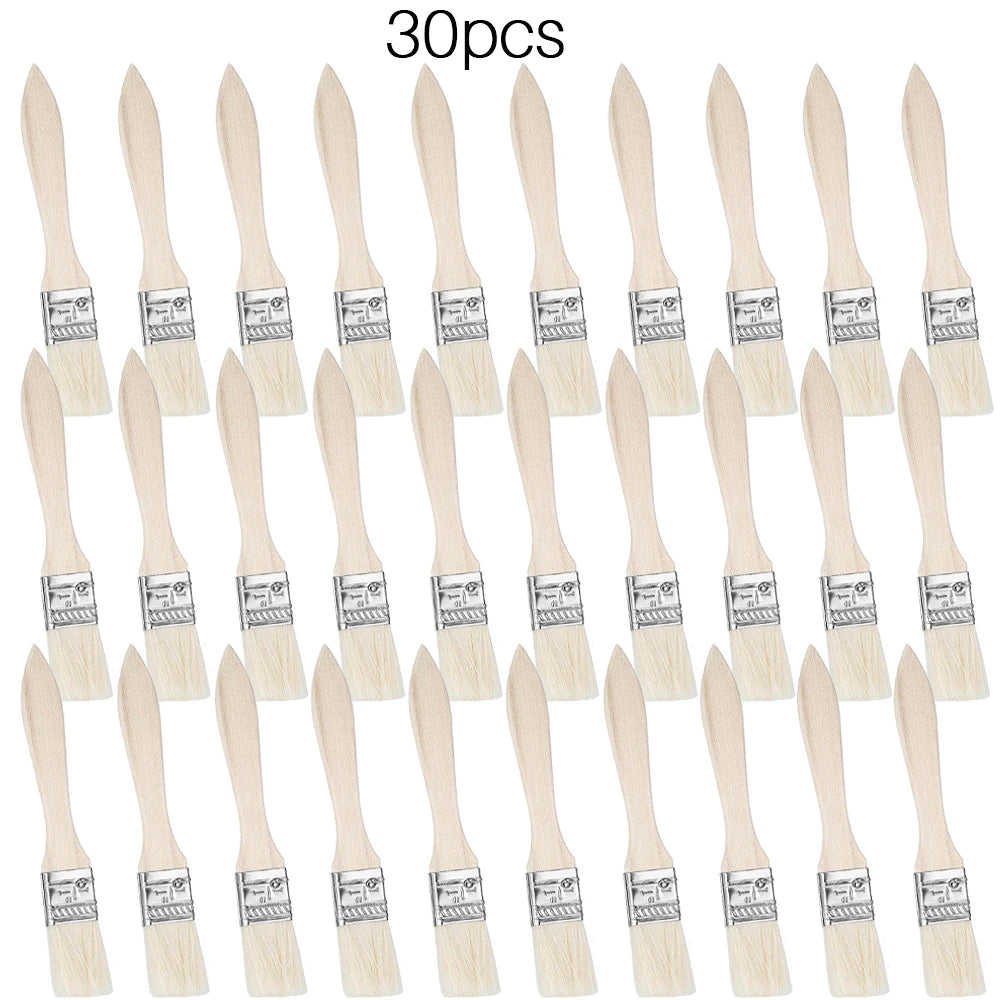 10/20/30pcs short wooden handle art brushes, hog bristle brushes, watercolor brushes, wall brushes, art brushes, cleaning Oasis Select 30pcs