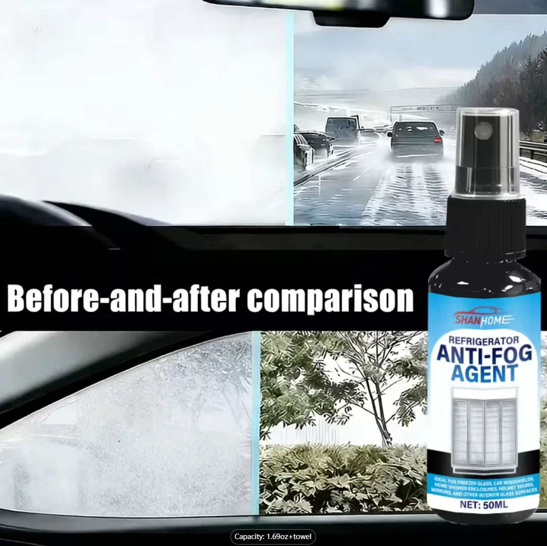 Nano Anti-Fog Spray 50ml – Clear Freezer Glass & Mirror Coat Anti-Fog Spray Oasis Select