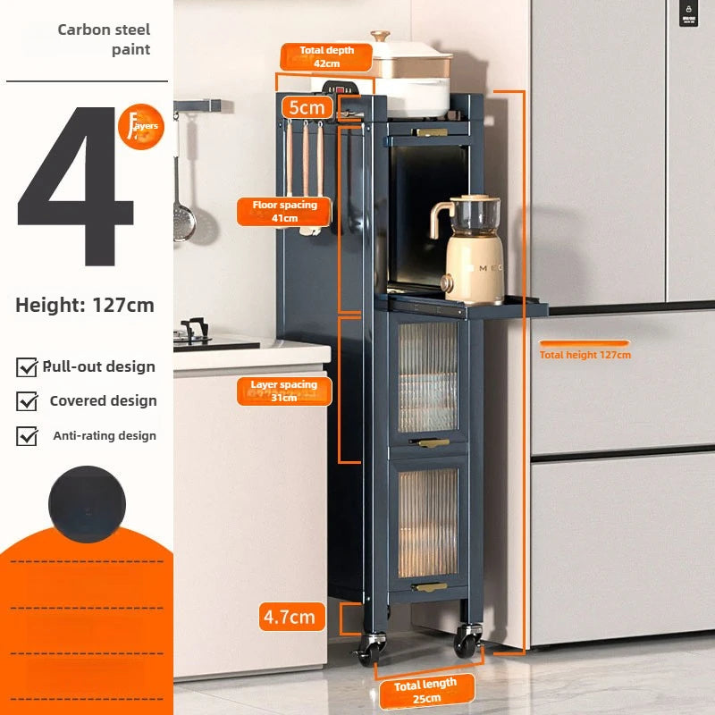 Drawable kitchen crevice storage cabinet, multi-layer ultra narrow edge storage cabinet, side crevice storage cabinet Oasis Select 40-25 Four A