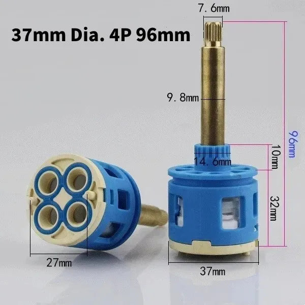 1PC Watersaving Replacement Ceramic Spool Shower Room Faucet Water Mixer Tap Cartridge Replace Valve Kitchen Bathroom Accessory Oasis Select 37mm Dia. 4P 96mm
